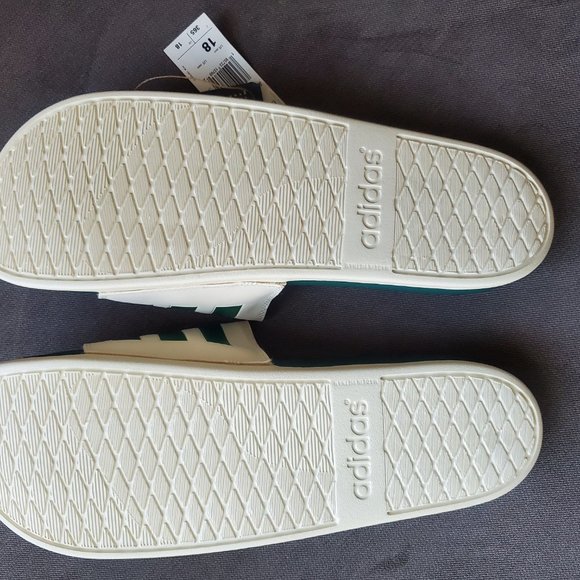 NEW Adidas Men Sandals Size 18 Adilette Green Cream Golden - Picture 5 of 5